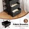 Dresser with Fabric Drawers and Metal Frame for Storage and Display Space